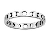 Silver Oxidized Lunar Phases Moon Ring 925 Sterling Silver Boho Jewelry Crescent Moon Celestial Jewelry Gift for Her Moon Ring