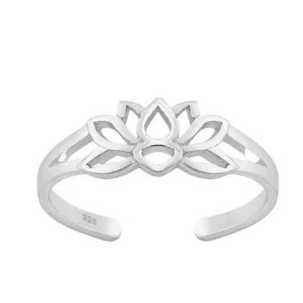 Silver Lotus Flower Toe Ring | Gold Lotus Toe Ring | Summer Toe Ring | Adjustable Toe Ring | as Gift | Midi Ring | Gift for Her | Mothers