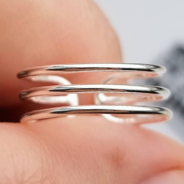 Silver Toe Ring | Triple Band Toe Ring | Toe Ring | Summer Toe Ring | Adjustable Toe Ring | as Gift | Midi Ring | Gift for Her