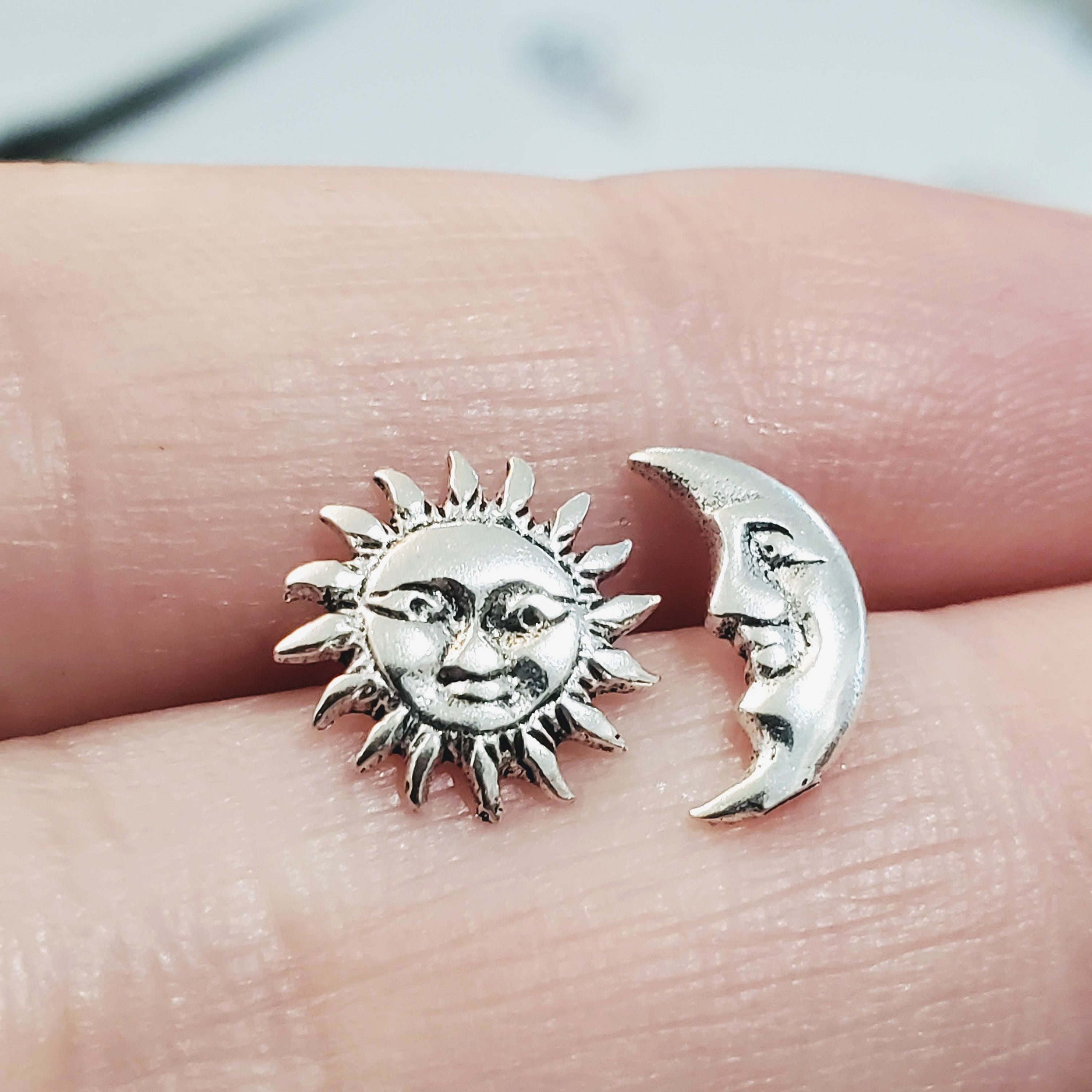Silver sun deals stud earrings