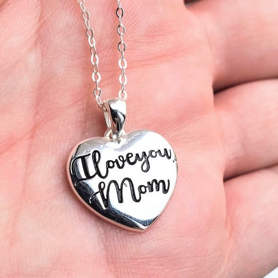 Personalised Silver Heart Shaped Mum Necklace | IndiviJewels