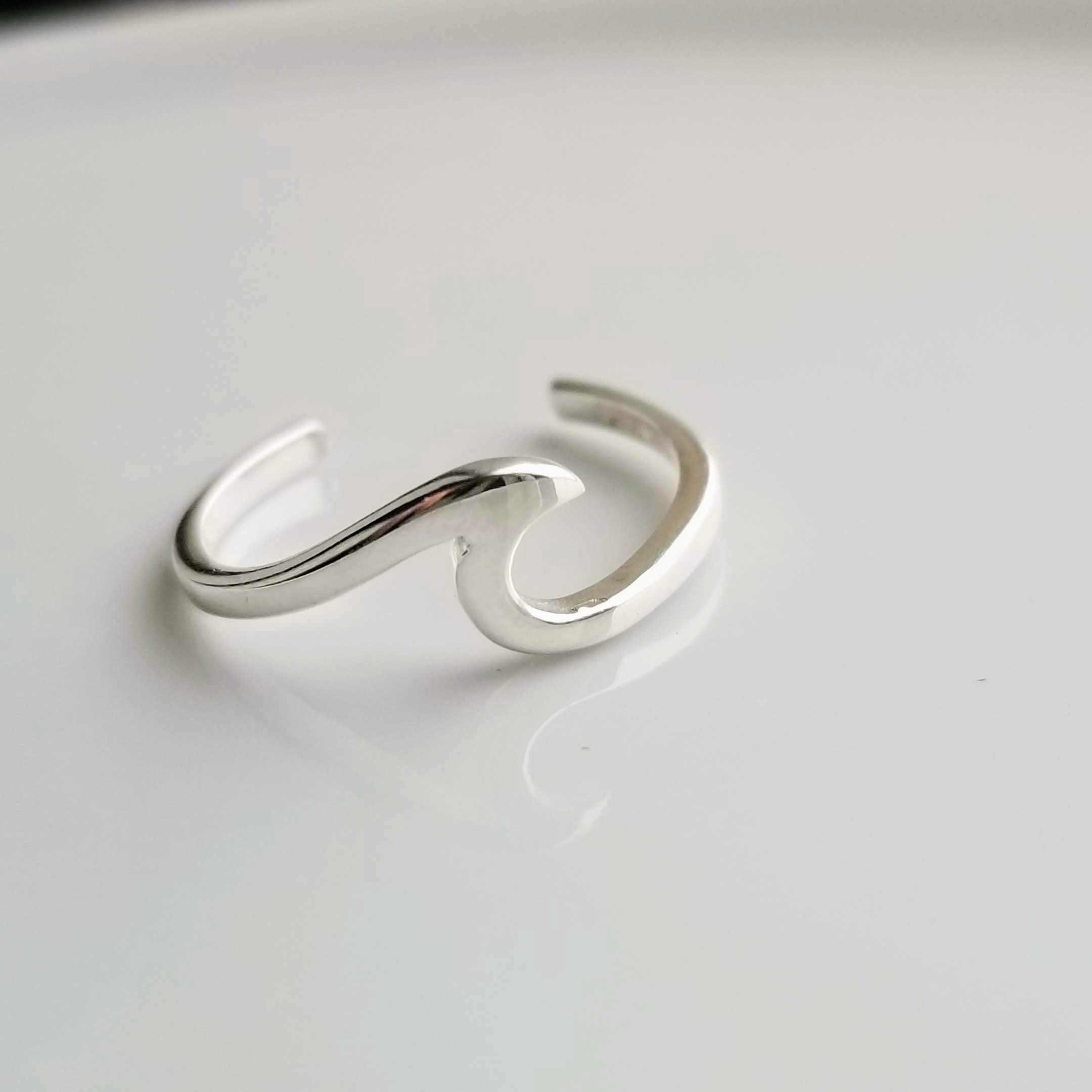 Wave Silver Toe Ring Pinky Ring Toe Ring Summer Toe Ring - Etsy