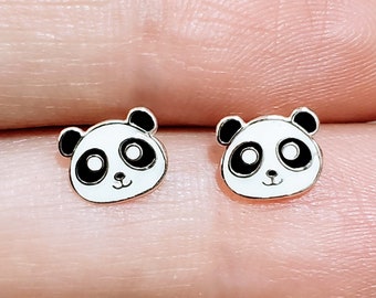 Sterling Silver Childrens Girls PANDA BEAR Stud Earrings Pink Macaroon Gift Box Sterling Silver Childrens Girls PANDA BEAR Stud Earrings Pink Macaroon Gift Box
