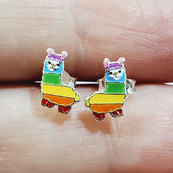 Llama earrings sterling deals silver