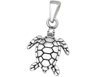 925 Sterling Silver Turtle Pendant Necklace Sea Turtle Earrings Ocean Jewelry Beach Resort Gift for Wife