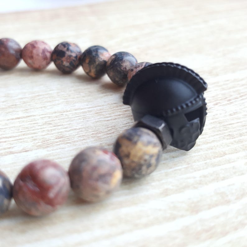 Sparta Bead Bracelet Viking Bracelet Bohemian Bracelets Jasper Bead Bracelet Mens Viking Bracelet Viking Mens Jewelry Viking Bracelet Man