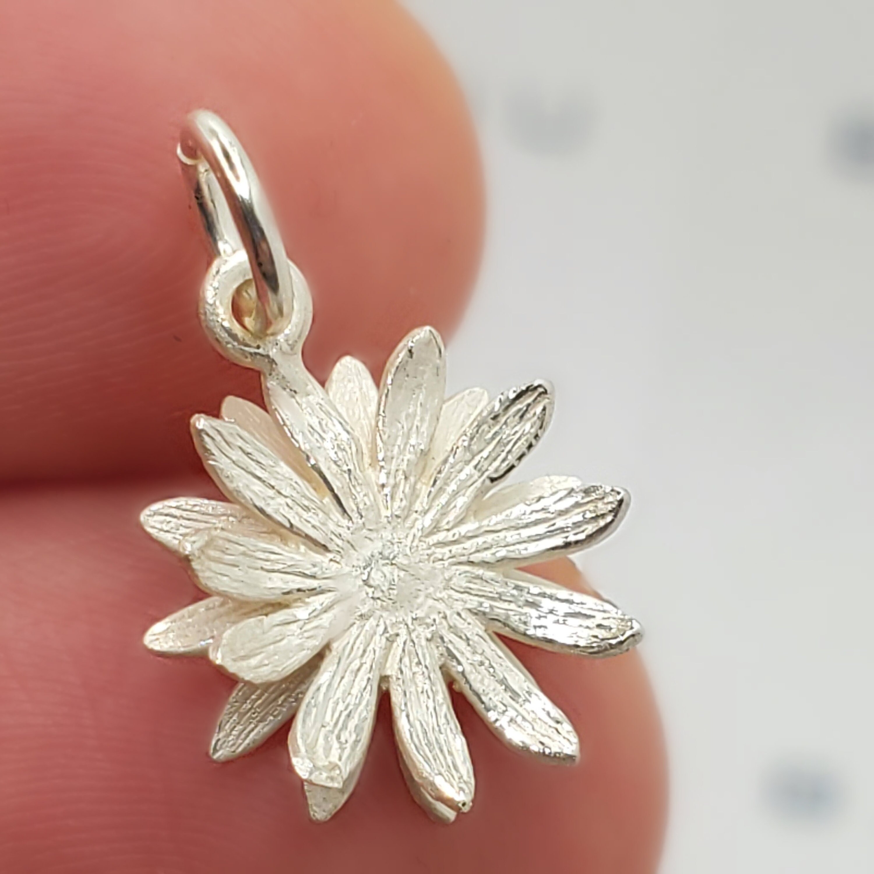 925 Sterling Silver Sunflower Necklace Layering Necklace Etsy
