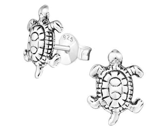 925 Sterling Silver Turtle Stud Earrings Sea Turtle Earrings Ocean Jewelry Beach Resort Gift for Wife