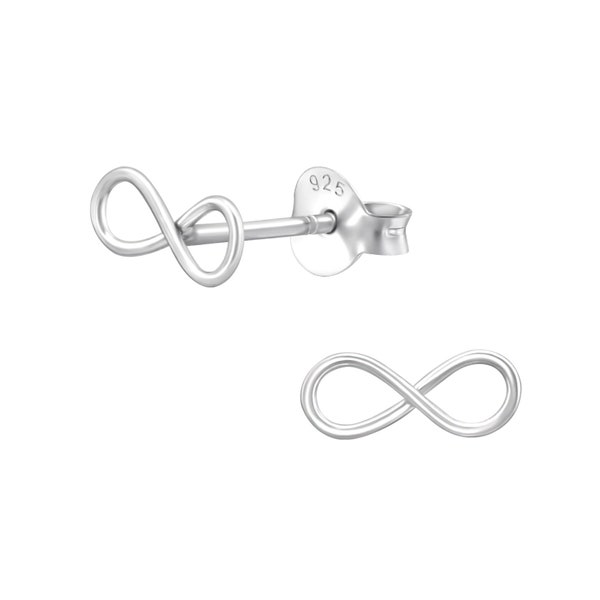 925 Sterling Silver Infinity Stud Earrings Eternal Love Earrings Dainty Everyday Earrings Tiny Stud Earrings