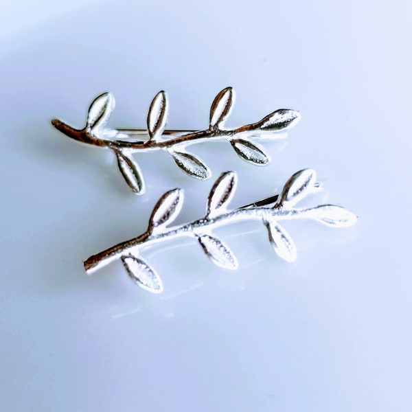Silver Leaf Ear Climbers 925 Sterling Silver | Bridesmaid Earrings | Ear Crawlers | as Gift | Leaf Ear Pins | Gift for Her | Ear Studs