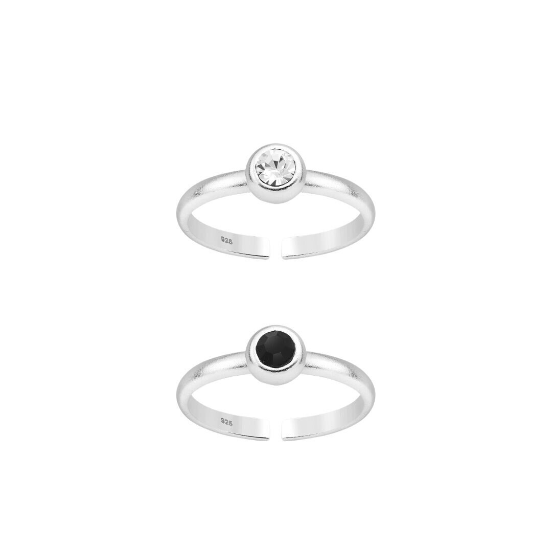 Silver Toe Ring With Crystal Band Toe Ring Thin Toe Ring Etsy