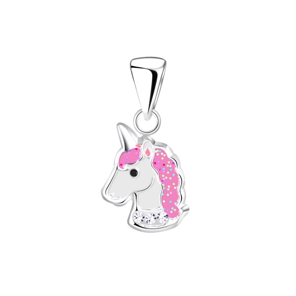 Silver Unicorn Pendant Necklace 925 Sterling Silver Pink Unicorn Necklaces Silver Pendants Unicorn Gifts Necklace for Girls