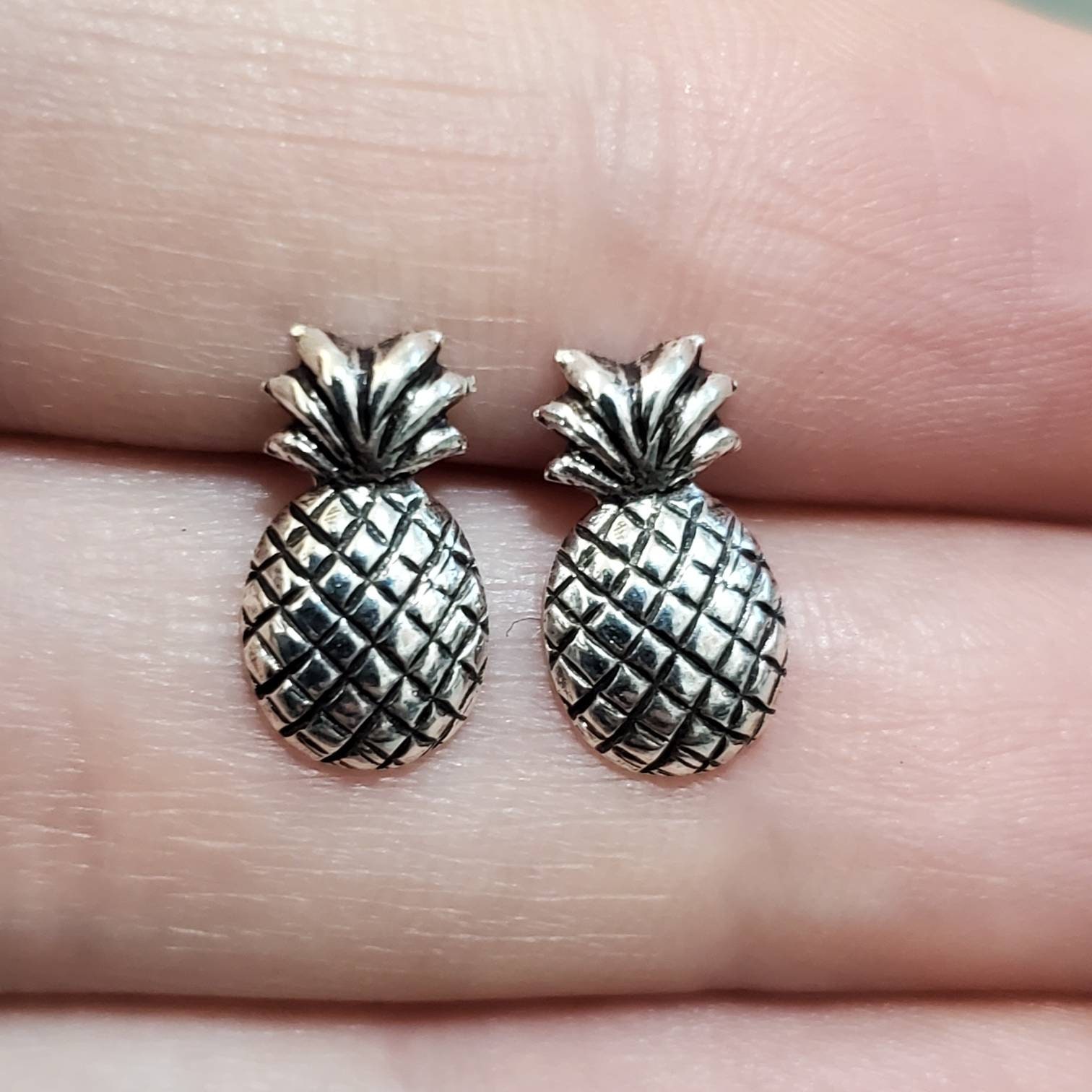 Sterling silver deals pineapple earrings