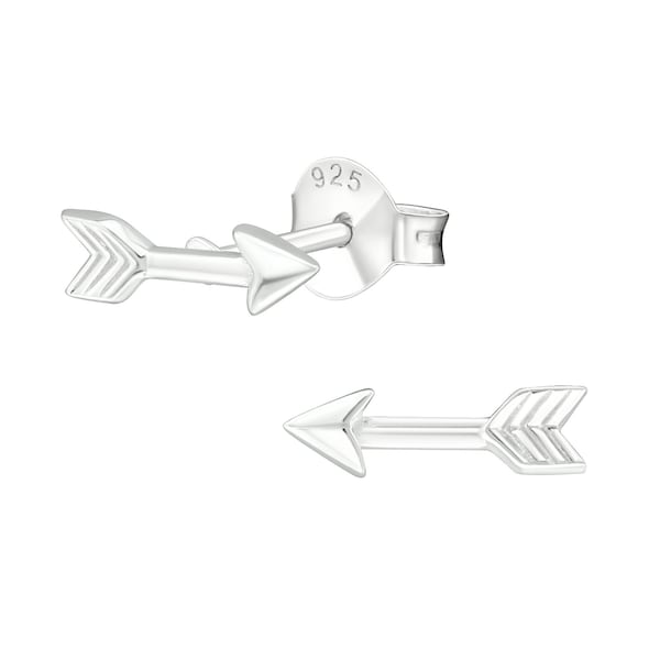 925 Sterling Silver Tiny Arrow Stud Earrings Cupid's Arrow Earrings Dainty Everyday Earrings Tiny Stud Earrings