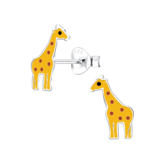 925 Sterling Silver Giraffe Stud Earrings Giraffe Earrings Giraffe Studs Giraffe Jewelry Children s Jewelry Animal Jewelry
