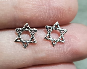 Sterling Silver Star of David Stud Earrings Magen David Necklace Jewish Star Earring Star Jewelry Jewish Star Dainty