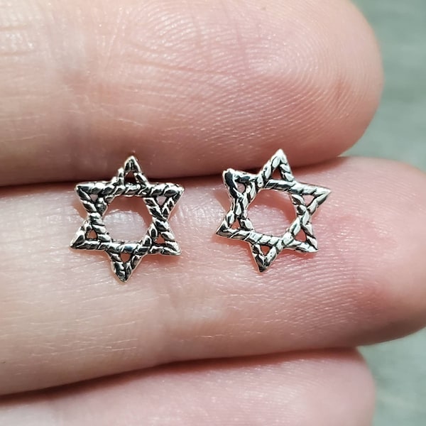 Sterling Silver Star of David Stud Earrings Magen David Necklace Jewish Star Earring Star Jewelry Jewish Star Dainty