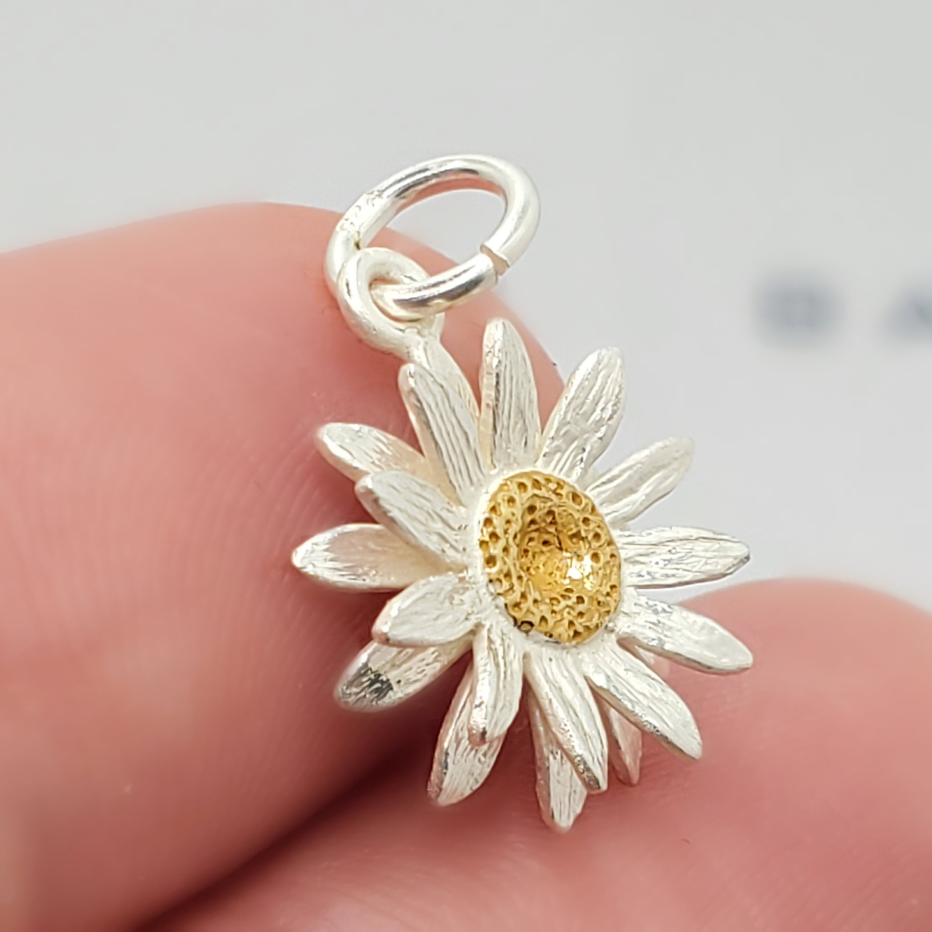 925 Sterling Silver Sunflower Necklace Layering Necklace Etsy