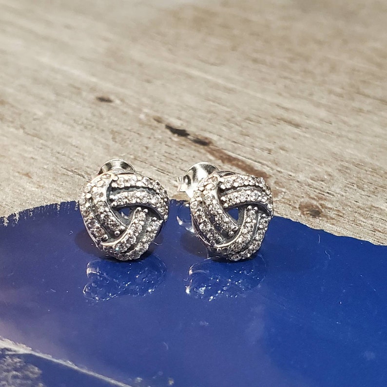 Silver Knot Stud Earrings Small Stud Earrings Wedding Earrings Simple Earrings Ball Stud Earrings Statement Earrings