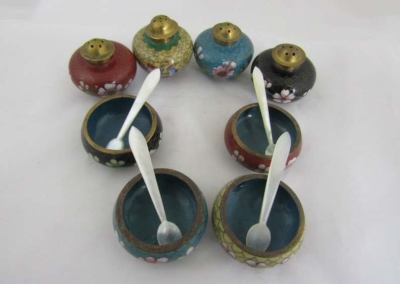 Chinese Cloisonne Cruet Set Four Sets Comprising Cloisonne Etsy