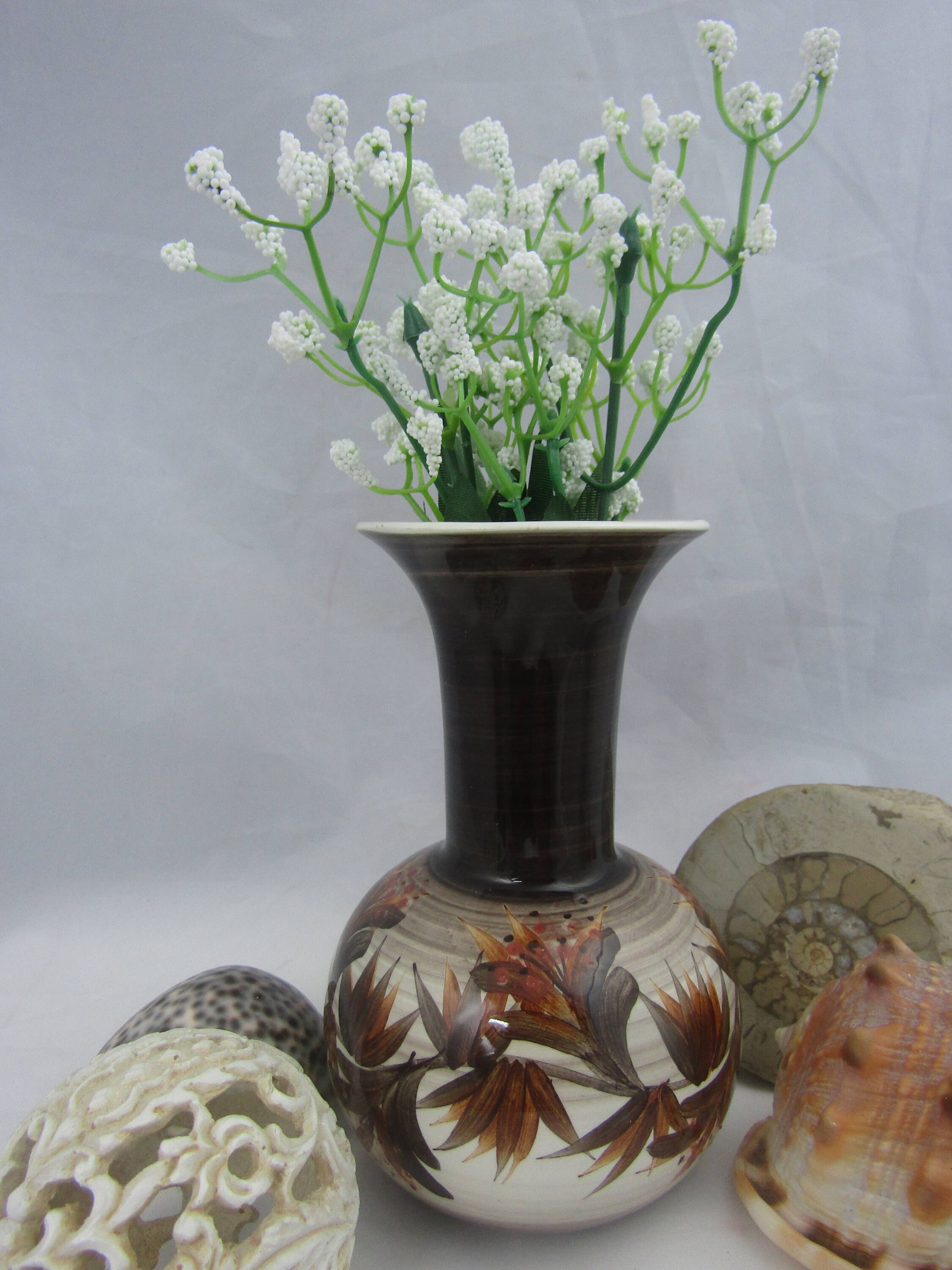 Ceramic vase by Jersey Pottery 1970s hand painted floral Etsy 日本