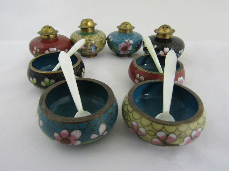 Chinese Cloisonne Cruet Set Four Sets Comprising Cloisonne Etsy