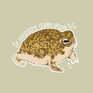 Desert rain frog history Handmade Vinyl Stickers; Bullet Journal Stickers; Decorating and Scrapbooking; Planner Stickers; Laptop Stickers