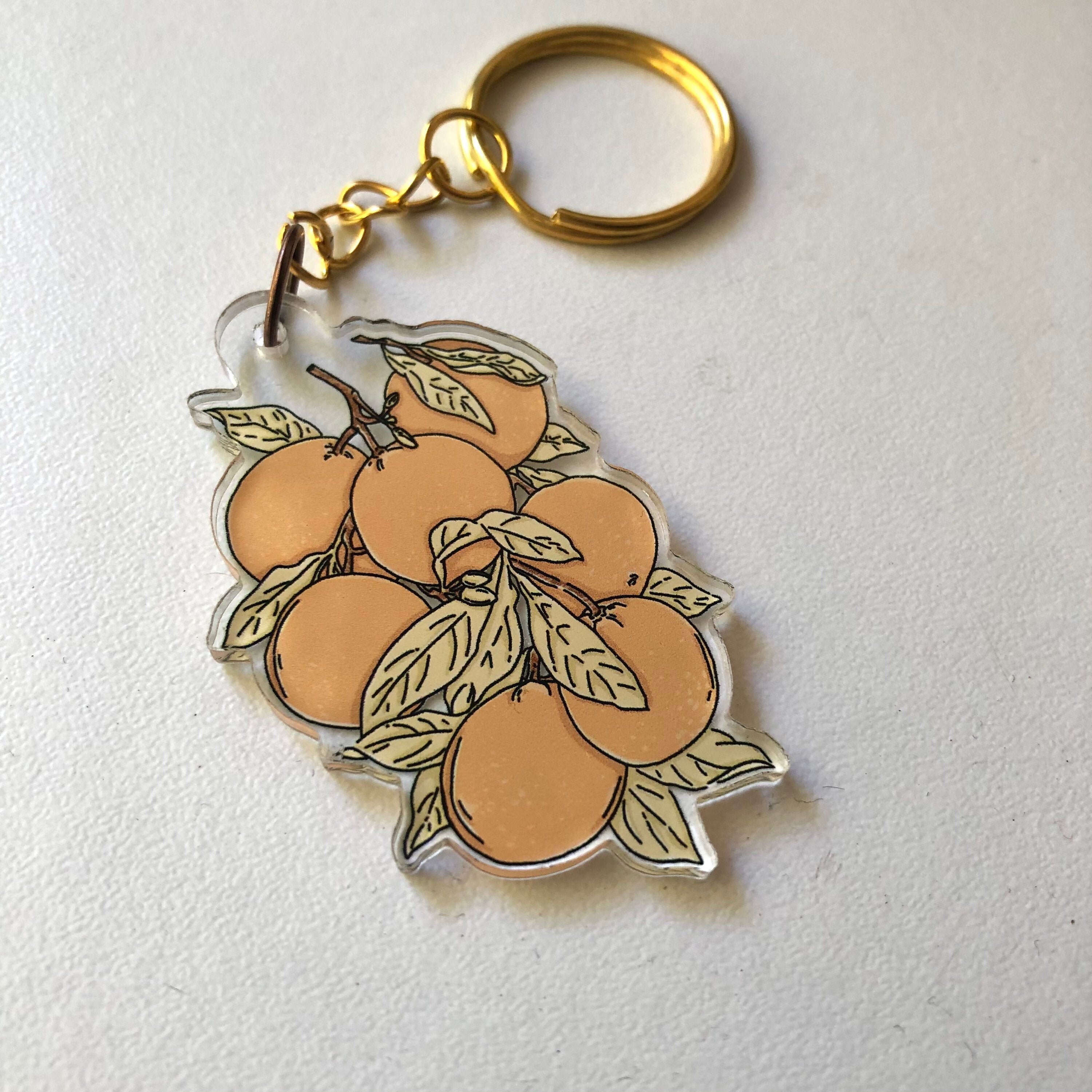 Oranges Fruit acrylic keychain illustration Etsy