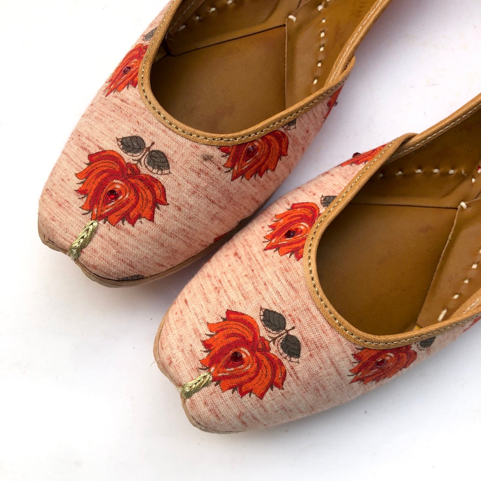 red lotus shoes for women, flat slip on shoes, indian shoes, ballet shoes, handmade designer shoes/juttis or mojaris