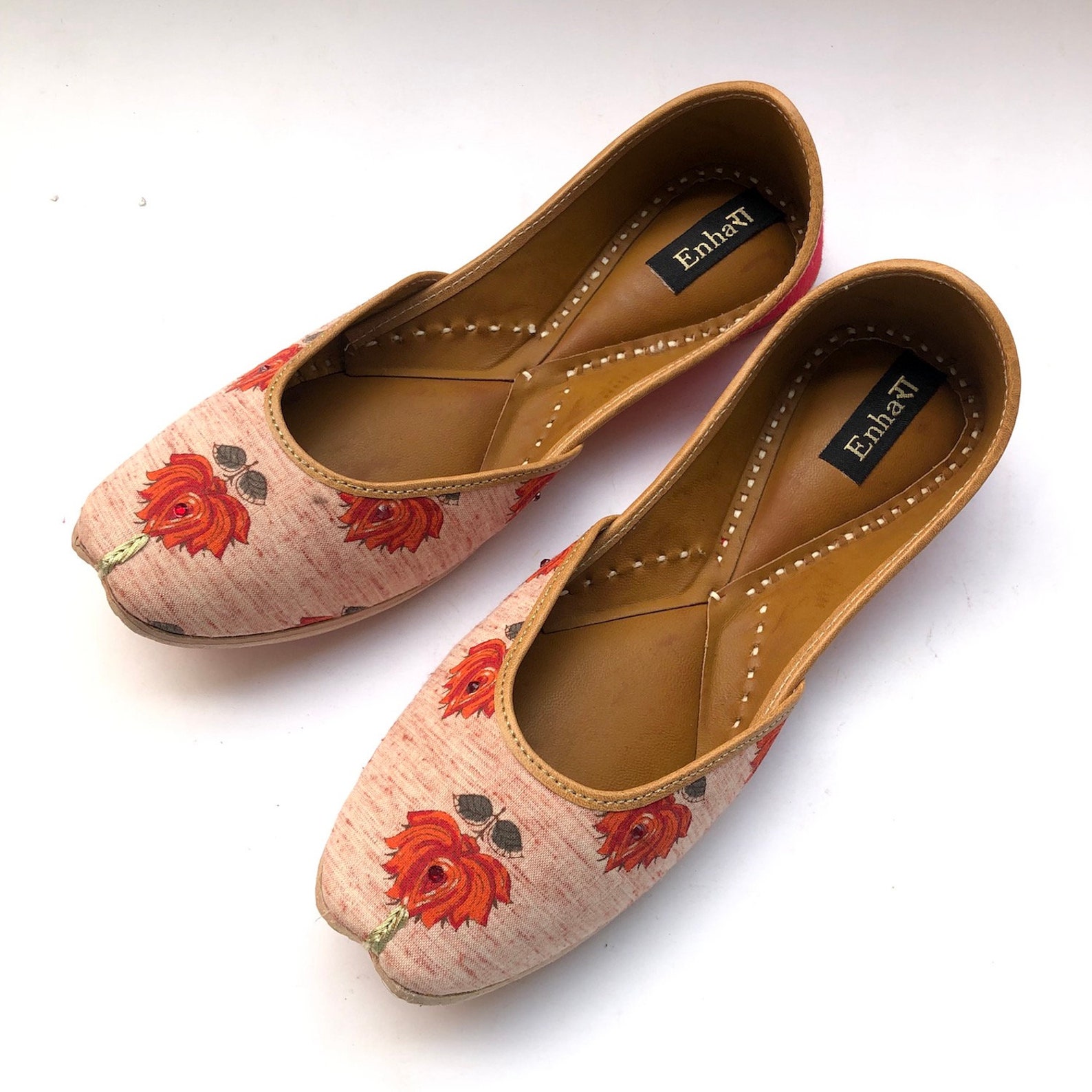 red lotus shoes for women, flat slip on shoes, indian shoes, ballet shoes, handmade designer shoes/juttis or mojaris