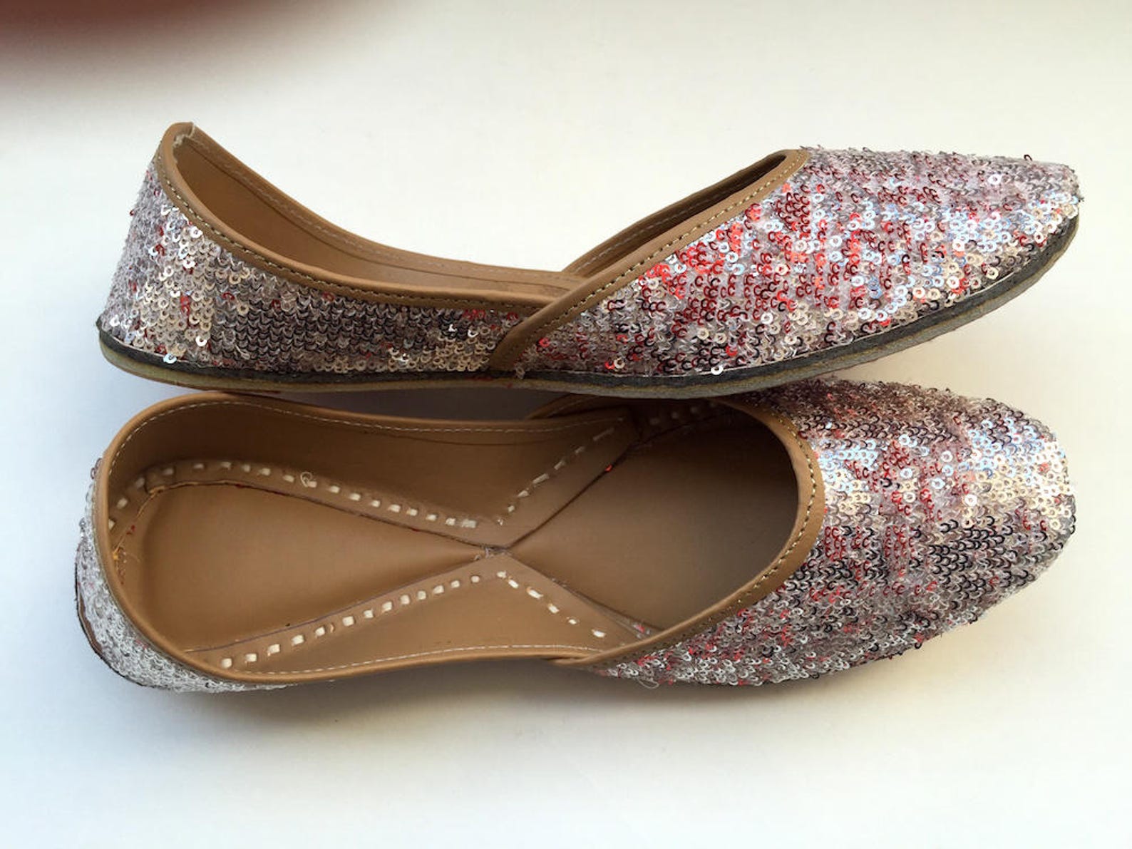 women silver sequins ballet flats, red sequins shoes from enhara, wedding shoes, women shoes, bridal ballet flats, sequins glitt