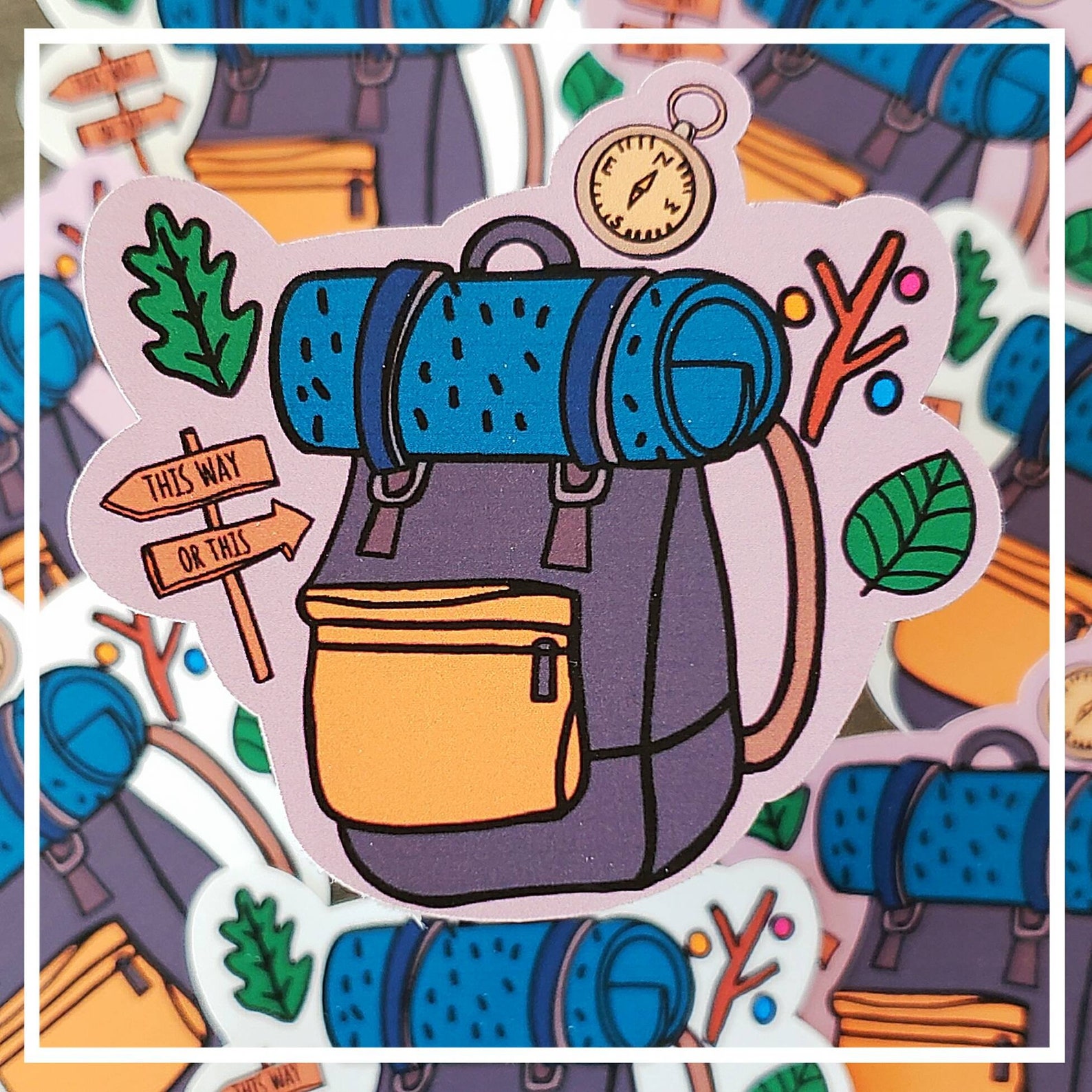 Adventure Backpack Sticker Laptop sticker Vinyl Decal Etsy