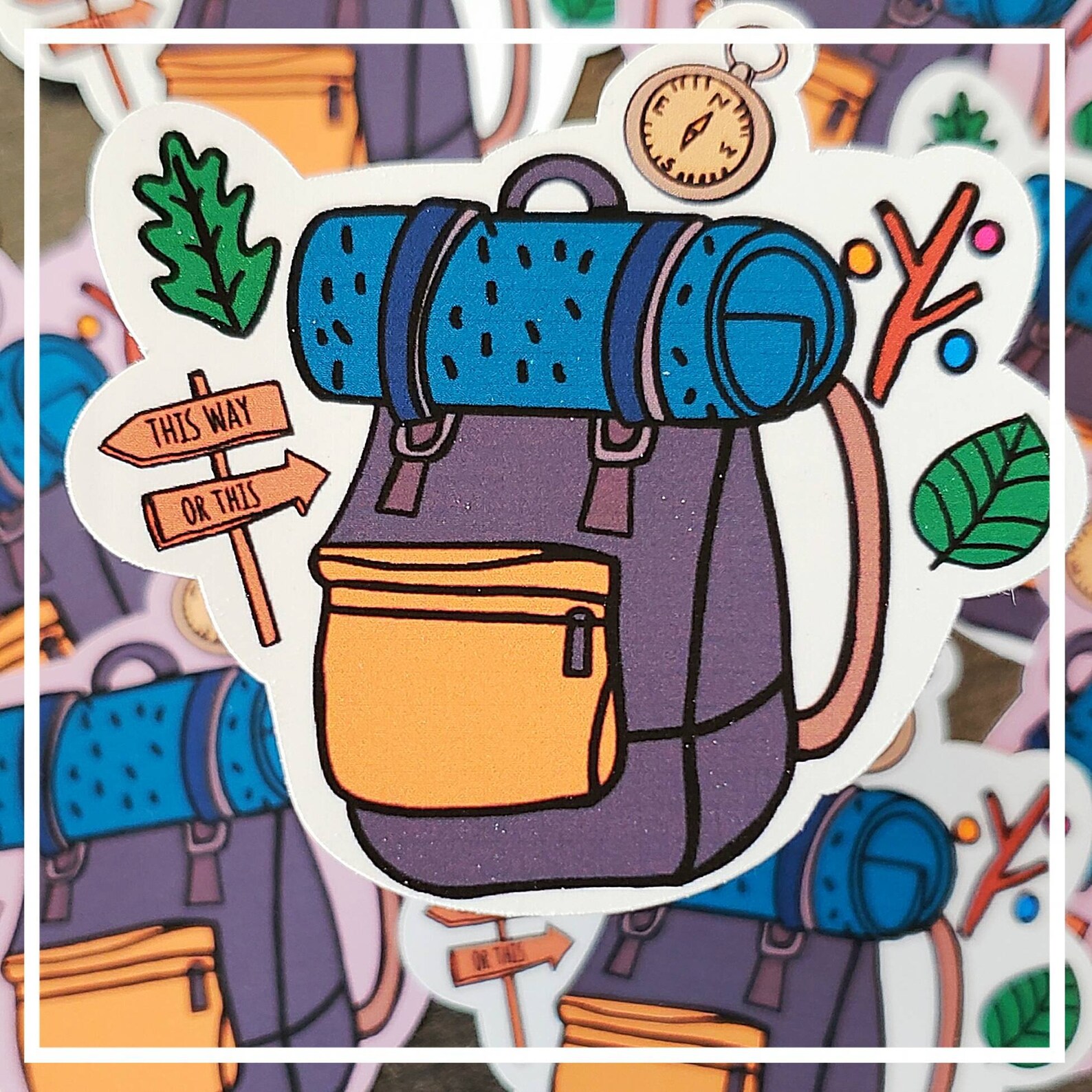 Adventure Backpack Sticker Laptop sticker Vinyl Decal Etsy