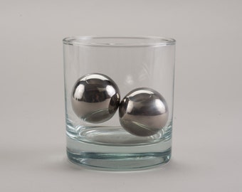 Two Whiskey Chilling Balls with Case! Personalization available!