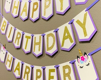 Unicorn Birthday Banner