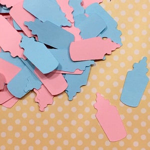 Baby Bottles, Baby Shower Confetti, Baby, Pink/Blue Confetti image 1