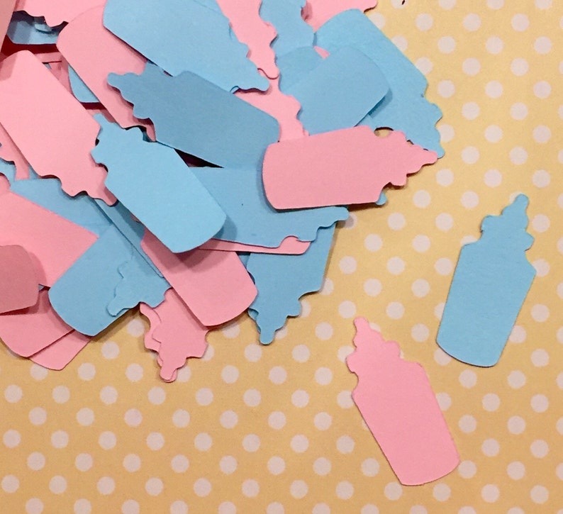 Baby Bottles, Baby Shower Confetti, Baby, Pink/Blue Confetti image 1