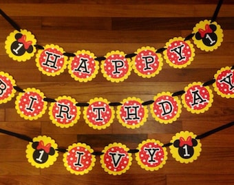 Minnie Mouse Happy Birthday Banner