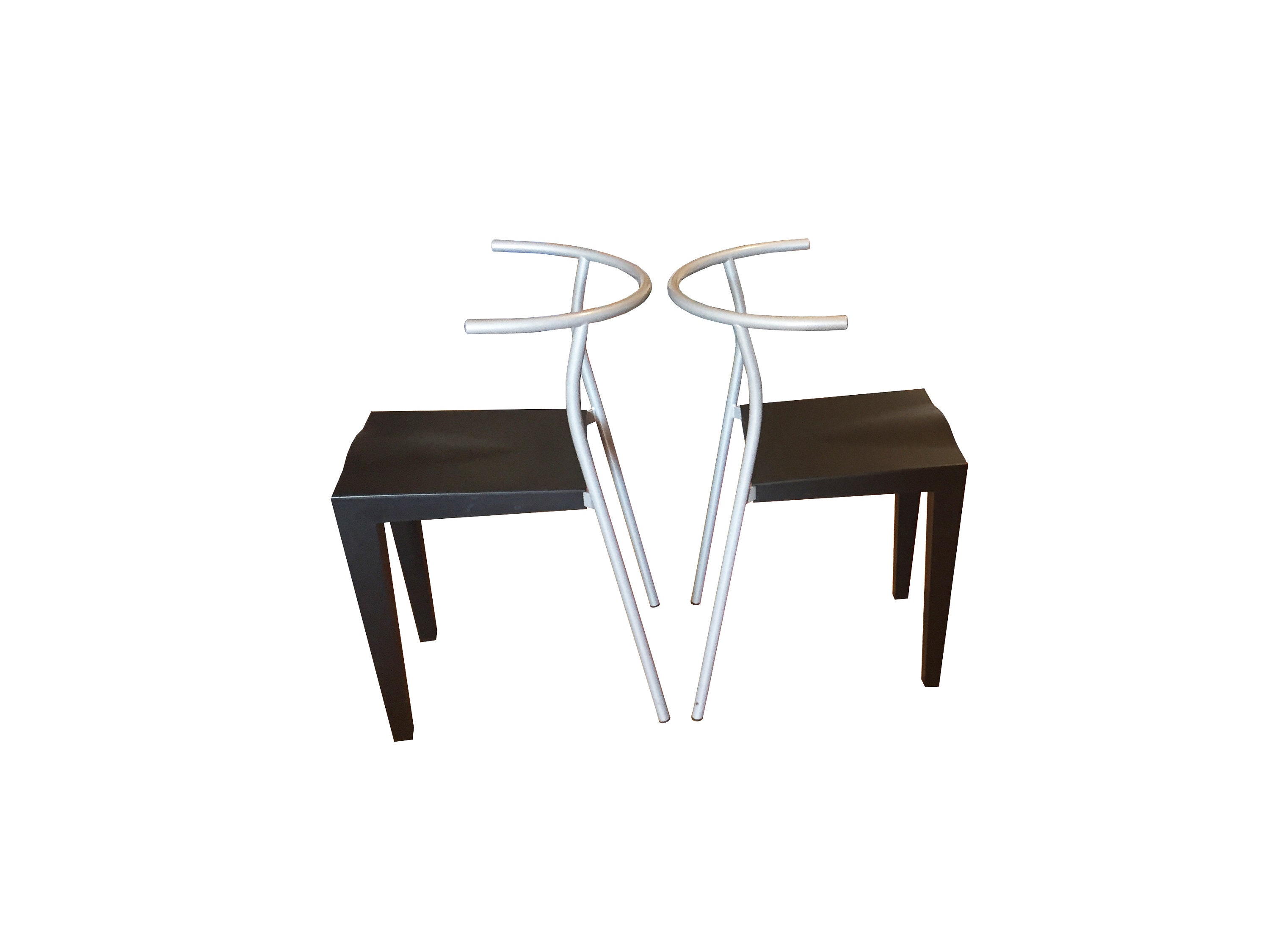 Italian Plastic and Steel Dr Glob Dining Chairs by Philippe Starck