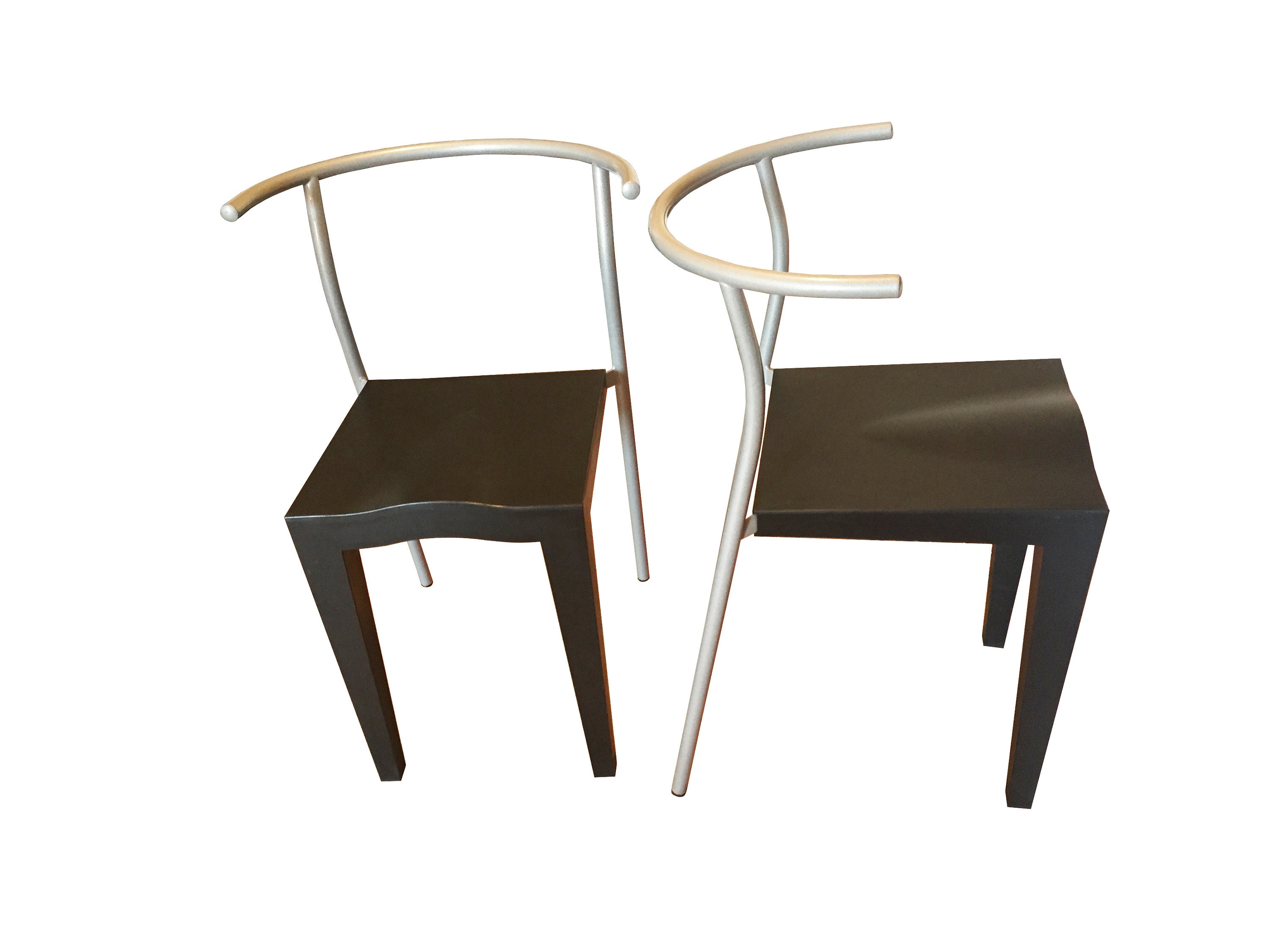 Italian Plastic and Steel Dr Glob Dining Chairs by Philippe