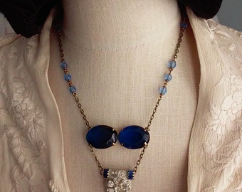 Art Deco Dress Clip/Antique Brooch/Rosary Necklace/Bridal