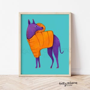 Cute Art Print: Peruvian Puff Pup - Whimsical Wall Decor for Nursery, Kids rooms and Dog Lover Gifts