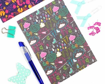 A5 Patterned Notebook: Original Art, Lined Pages