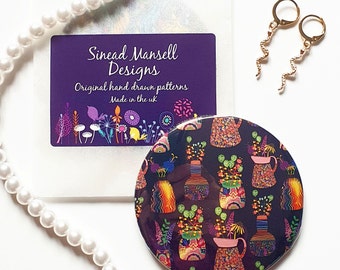 Patterned Pocket Mirror – Sinead Mansell Design, Handbag Accessory