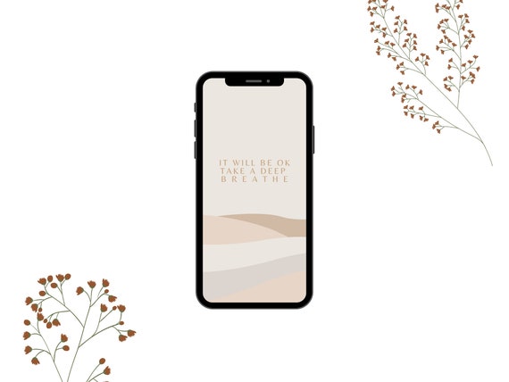 Minimalist Neutral Lifestyle Quote Text Phone Wallpaper Template and Ideas  for Design