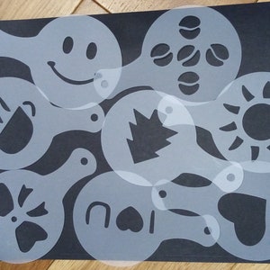 Cappuccino Template Latte Art Plastic Decorating Coffee Stencils