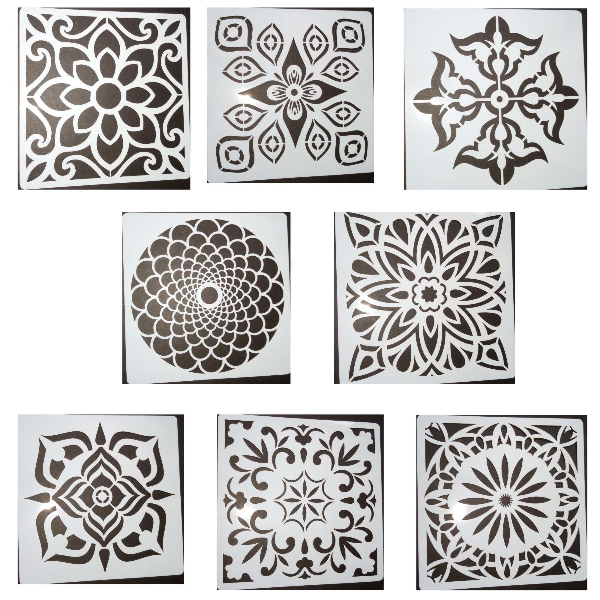 8pcs Drawing decorative mandala template mandala wall art stencil