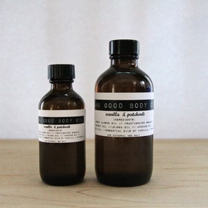 Damn Good Body Oil // Vanilla Patchouli 100% natural nourishing hydrating body or massage oil image 2