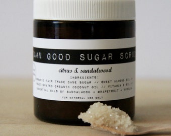 Damn Good Sugar Scrub // Citrus + Sandalwood -- 100% natural • rejuvenating • exfoliant
