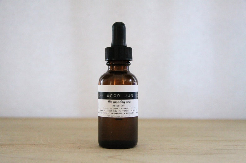 Damn Good Man Oil // The Woodsy One Cedarwood Bergamot Rosemary 100% natural conditioning strengthening face/beard oil/serum image 1